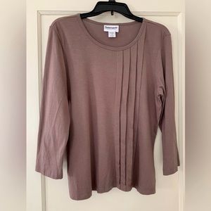 SEREGENTI Pleated 3/4 Sleeves Top Size M